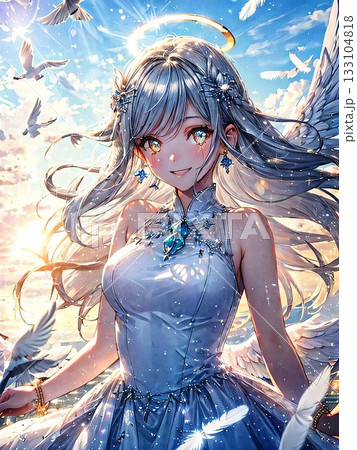 可愛い女の子のイラスト 133104818