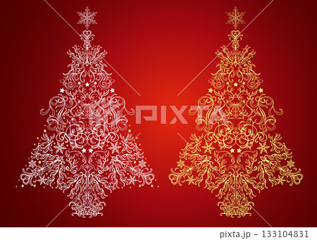 おしゃれなクリスマスツリーのイラスト 133104831