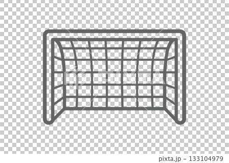 シンプルなサッカーゴールのイラスト（背景透過） 133104979
