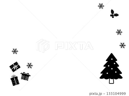 クリスマスのフレームイラスト 12月のおたより・プリント向け・冬の背景 クリスマスのフレームイラスト 12月のおたより・プリント向け・冬の背景 133104999