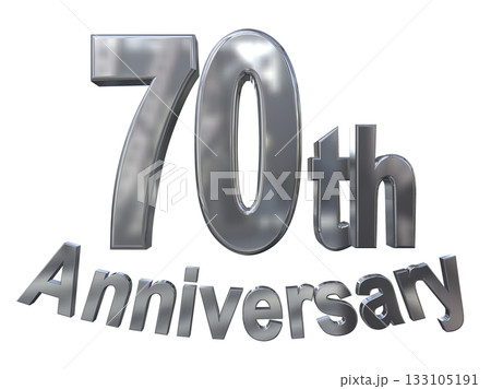 3DCG文字「70th Anniversary/70周年マークキラキラ」 133105191