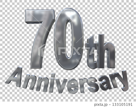 3DCG文字「70th Anniversary/70周年マークキラキラ」 133105191