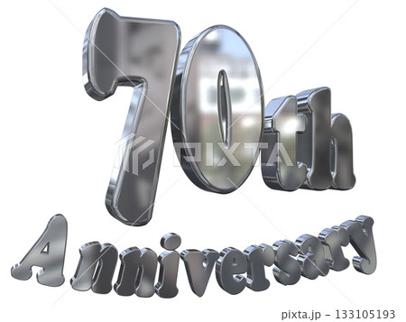 3DCG文字「70th Anniversary/70周年マークキラキラ」 133105193