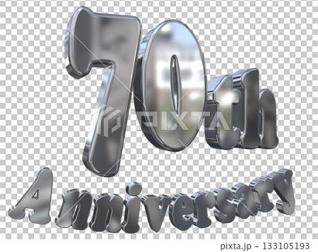 3DCG文字「70th Anniversary/70周年マークキラキラ」 133105193