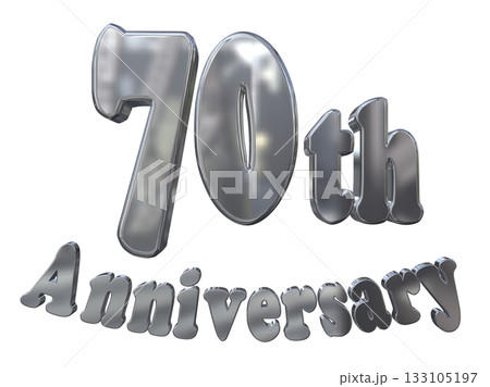 3DCG文字「70th Anniversary/70周年マークキラキラ」 133105197