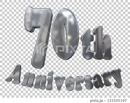 3DCG文字「70th Anniversary/70周年マークキラキラ」 133105197