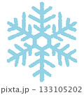 手描き風の雪の結晶の背景透過素材 133105202