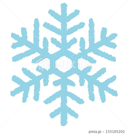 手描き風の雪の結晶の背景透過素材 133105202