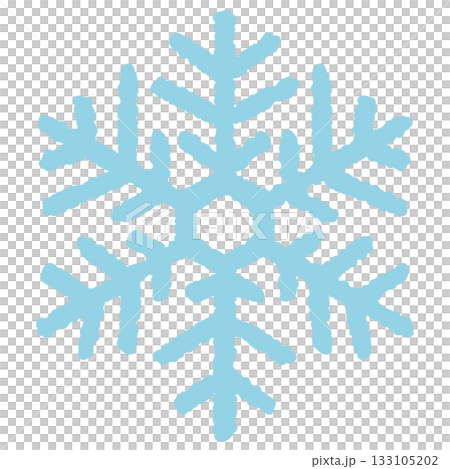 手描き風の雪の結晶の背景透過素材 133105202