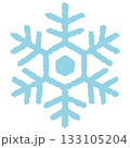 手描き風の雪の結晶の背景透過素材 133105204