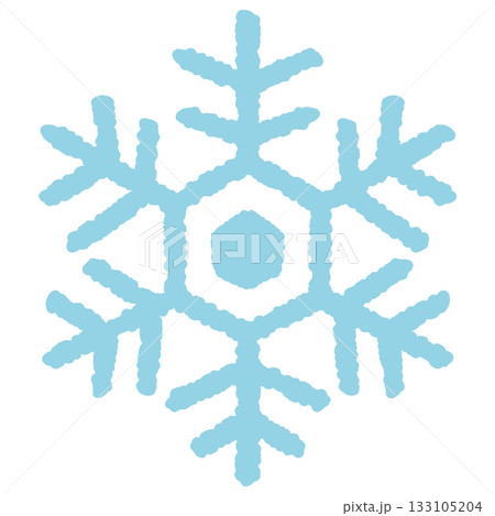 手描き風の雪の結晶の背景透過素材 133105204