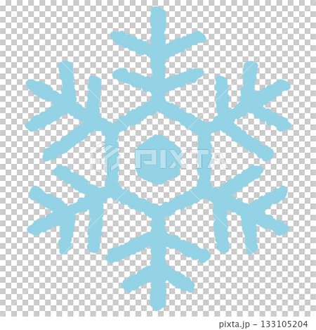 手描き風の雪の結晶の背景透過素材 133105204