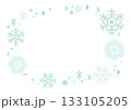 手描き風の雪の結晶の背景透過フレーム 133105205