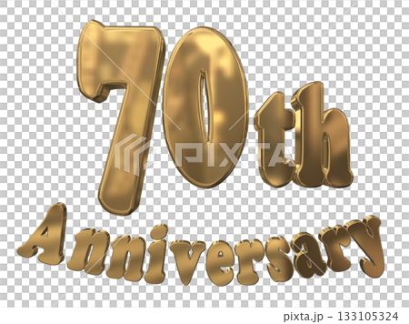 3DCG文字“70週年紀念/70週年紀念標誌閃耀” 133105324