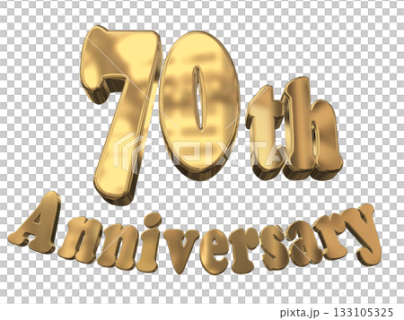 3DCG文字“70週年紀念/70週年紀念標誌閃耀” 133105325