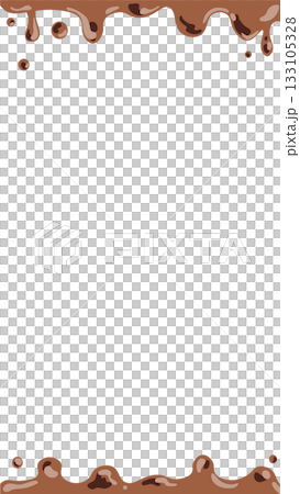 Vertical, melting chocolate simple frame illustration 133105328