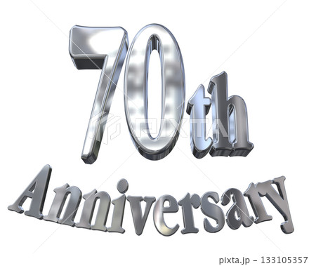3DCG文字「70th Anniversary/70周年マークキラキラ」 133105357