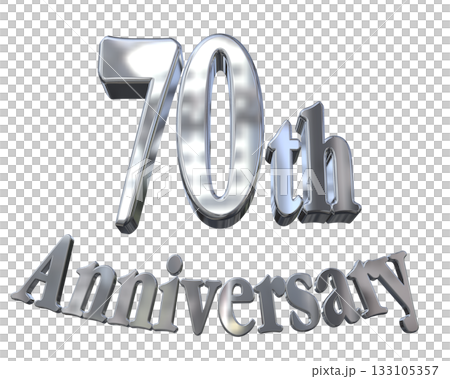 3DCG文字「70th Anniversary/70周年マークキラキラ」 133105357
