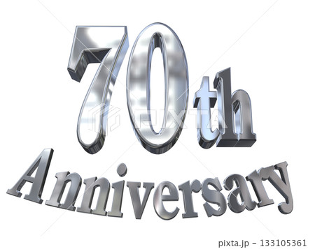 3DCG文字「70th Anniversary/70周年マークキラキラ」 133105361