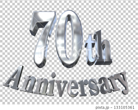 3DCG文字「70th Anniversary/70周年マークキラキラ」 133105361
