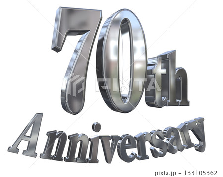 3DCG文字「70th Anniversary/70周年マークキラキラ」 133105362