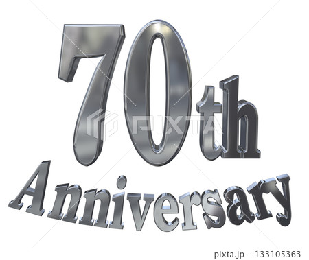 3DCG文字「70th Anniversary/70周年マークキラキラ」 133105363