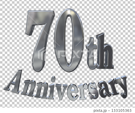 3DCG文字「70th Anniversary/70周年マークキラキラ」 133105363