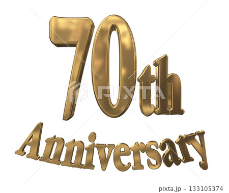 3DCG文字「70th Anniversary/70周年マークキラキラ」 133105374