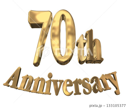 3DCG文字「70th Anniversary/70周年マークキラキラ」 133105377