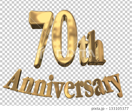 3DCG文字「70th Anniversary/70周年マークキラキラ」 133105377