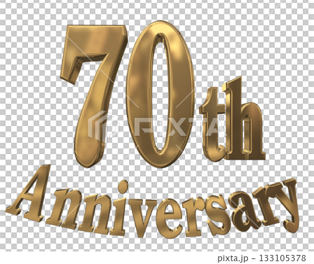 3DCG文字「70th Anniversary/70周年マークキラキラ」 133105378