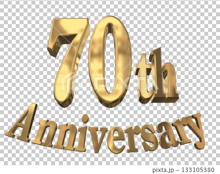 3DCG text "70th Anniversary/70th Anniversary Mark Sparkle" 133105380