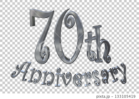3DCG文字“70週年紀念/70週年紀念標誌閃耀” 3DCG文字“70週年紀念/70週年紀念標誌閃耀” 133105419