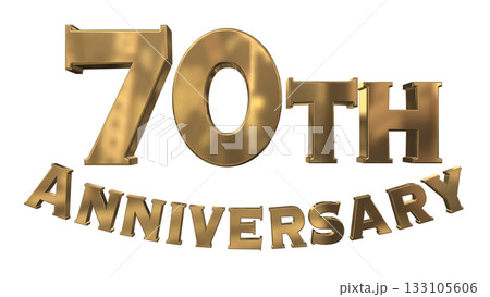 3DCG文字「70th Anniversary/70周年マークキラキラ」 133105606