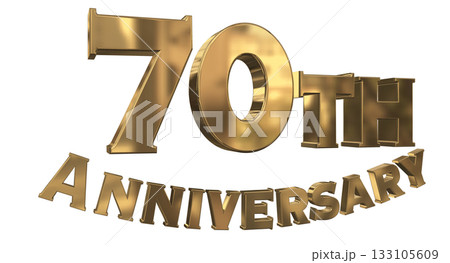 3DCG文字「70th Anniversary/70周年マークキラキラ」 133105609