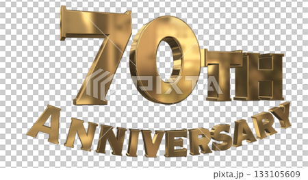 3DCG文字「70th Anniversary/70周年マークキラキラ」 133105609