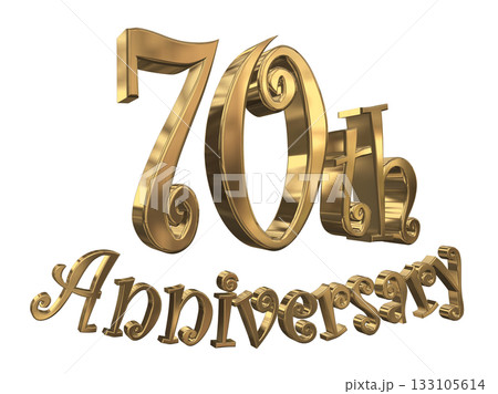 3DCG文字「70th Anniversary/70周年マークキラキラ」 133105614