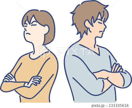 若い夫婦喧嘩のイラスト 若い夫婦喧嘩のイラスト 133105616