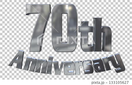 3DCG文字「70th Anniversary/70周年マークキラキラ」 133105627