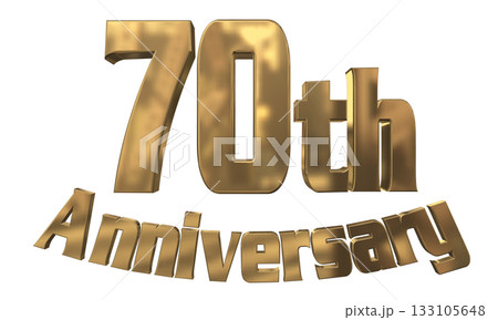 3DCG文字「70th Anniversary/70周年マークキラキラ」 133105648