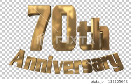 3DCG文字「70th Anniversary/70周年マークキラキラ」 133105648