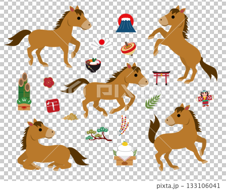 New Year's Card 2026 Year of the Horse New Year's Card 2026 Year of the Horse 133106041