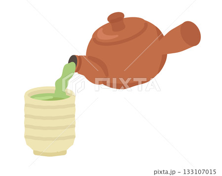 急須と緑茶 イラスト 急須と緑茶 イラスト 133107015