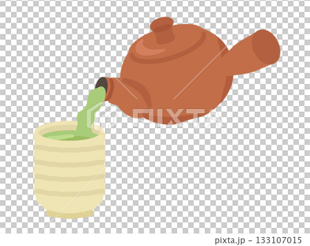 急須と緑茶 イラスト 急須と緑茶 イラスト 133107015