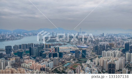 Hong Kong and Kowloon Skyline at Twilight Nov 1 2025 133107138