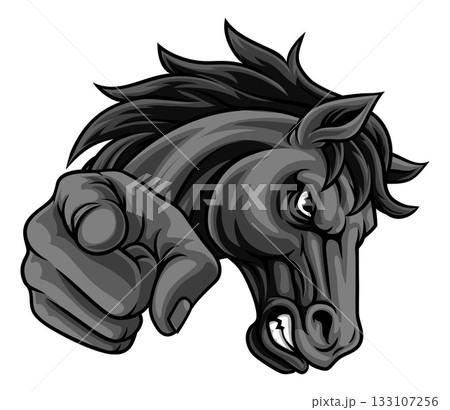 Horse Mustang Stallion Bronco Sports Team Mascot 133107256