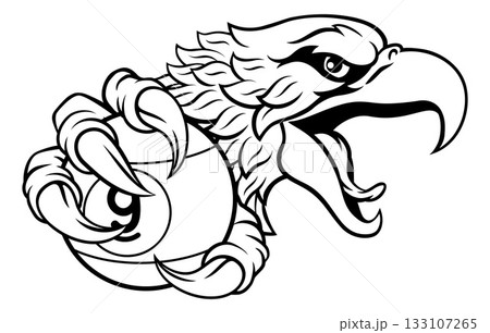 Eagle and 9 Ball Nine Ball Pool Cartoon Mascot Eagle and 9 Ball Nine Ball Pool Cartoon Mascot 133107265