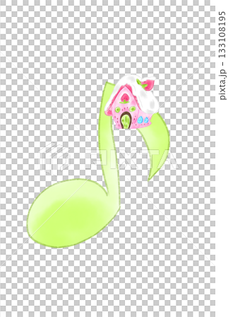 Musical note with snowy house Musical note with snowy house 133108195