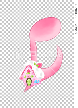 Musical note with snowy house Musical note with snowy house 133108294