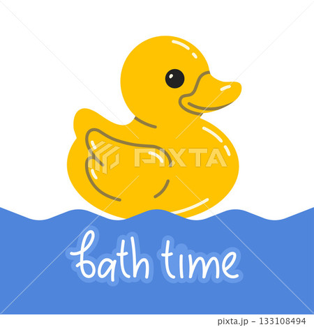 Rubber duck logo. Bath duck toy. Letteringのイラスト素材 [133108494] - PIXTA